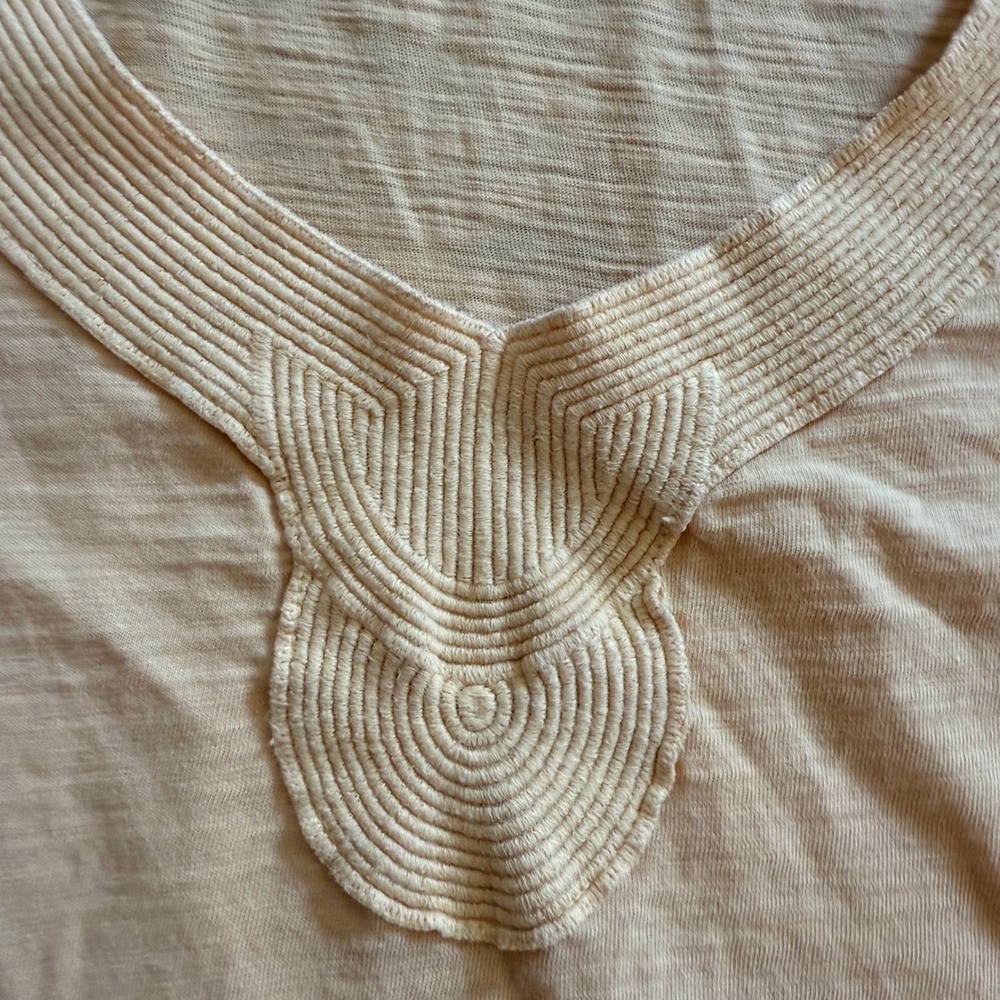 Banana Republic‎ 100% Cotton Yellow Embroidered V-Neck Dress Size M Summer 2011 - Picture 4 of 8